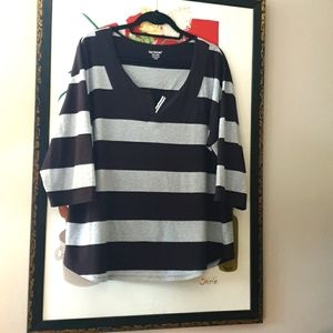 Bay Studio Knit Top Black & Grey